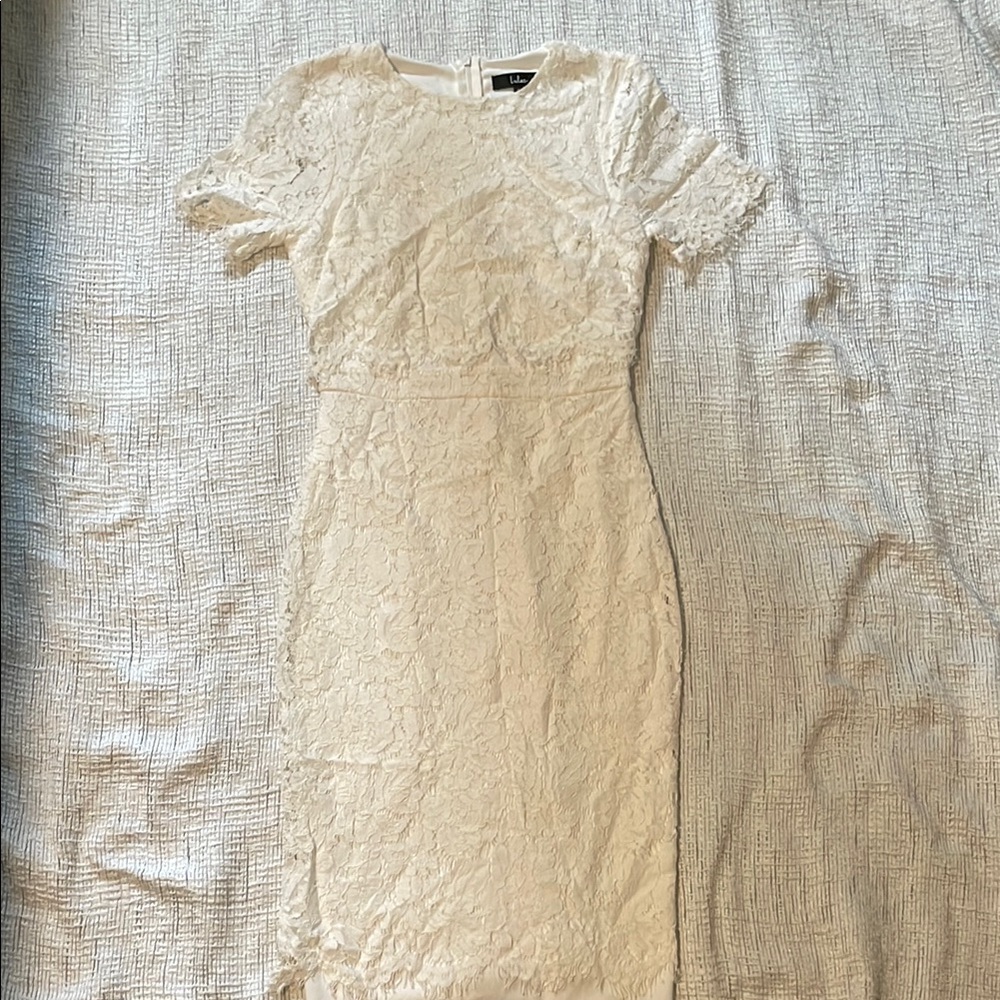 Lulu's White Sheath Midi Dress or Wedding Reception Dress